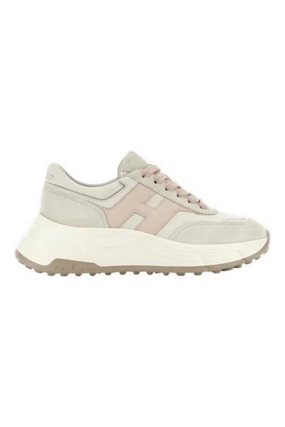 Hogan Hi-fi Ivory And Pink Sneakers In Neutral
