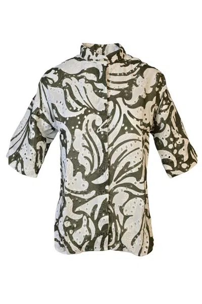 Caliban Shirts Military Green/white