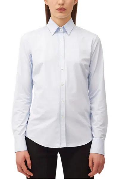 Xacus 'marta' Light Blue Cotton-linen Blend Shirt