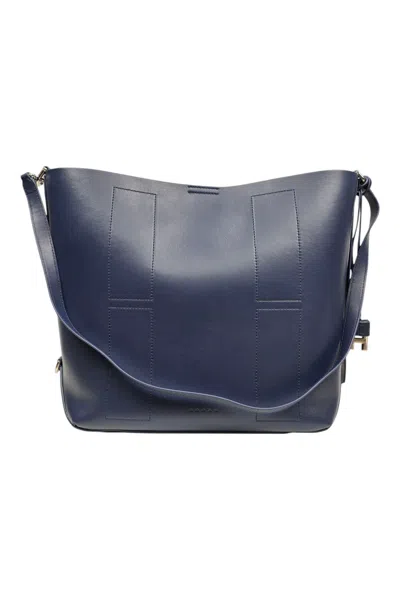 Hogan Blue Calf Leather Shoulder Bag