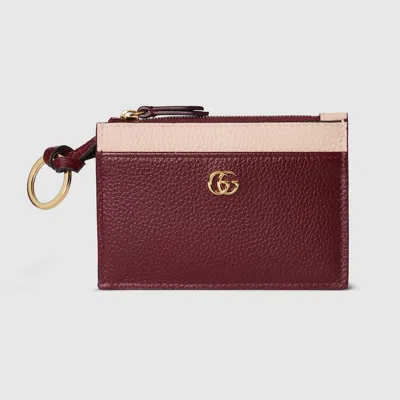 Gucci Gg Marmont Card Case In Burgundy