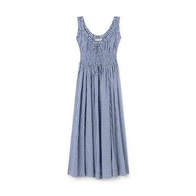 Doen Emmaretta Checked Organic Cotton-blend Voile Midi Dress