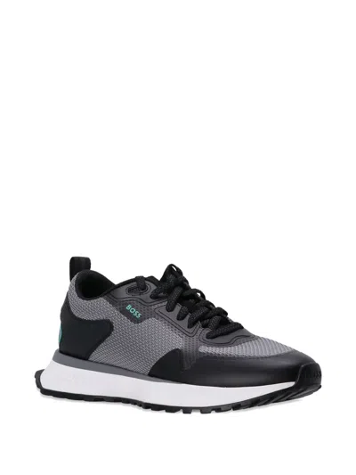 Hugo Boss Mesh-panel Sneakers In Black