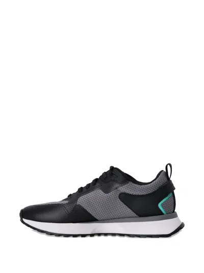 Hugo Boss Mesh-panel Sneakers In Black
