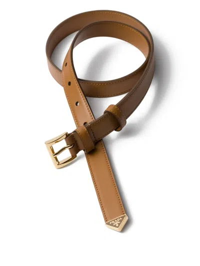 Prada Leather Belt In Brown