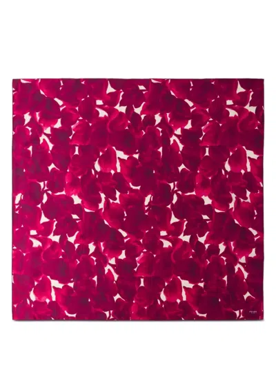 Prada Floral-print Silk Scarf In Pink