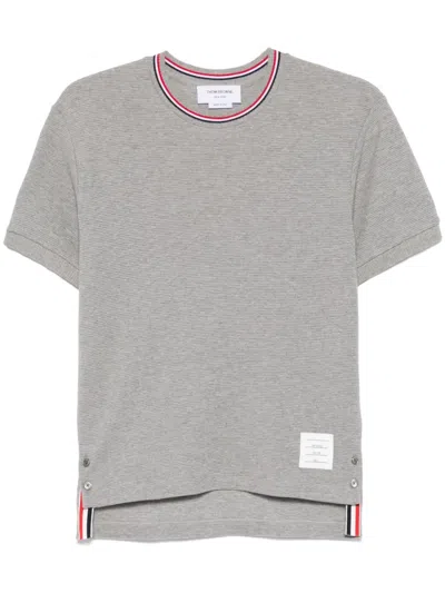 Thom Browne Asymmetric Hem T-shirt Stripe Detail