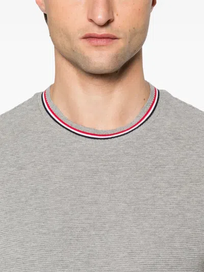 Thom Browne Asymmetric Hem T-shirt Stripe Detail