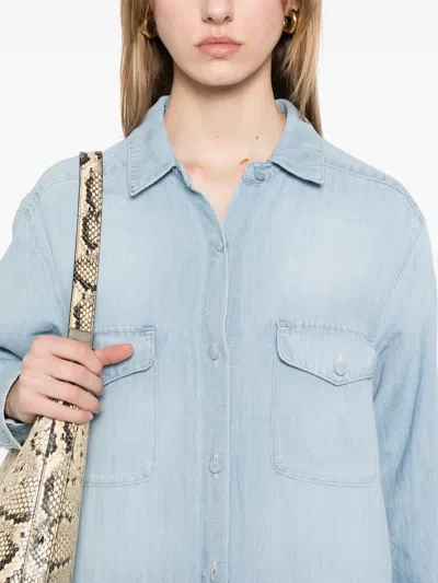 Lorena Antoniazzi Light Blue Denim Maxi Dress In Blue