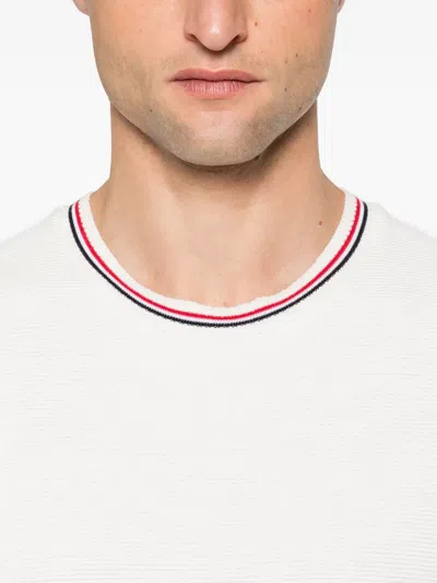 Thom Browne White T-shirt With Tricolour Detail