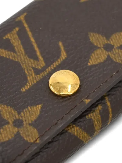 Pre-owned Louis Vuitton 2003 Monogram Multicles 4 Key Case In Brown