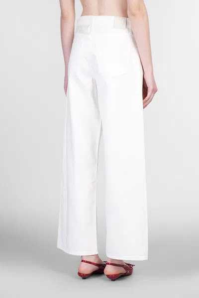 Anine Bing Womens Ecru Manon Wide-leg Mid-rise Denim Jeans In White