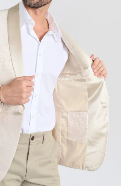 Savile Row Co Dalston Cream Tonal Jacquard & Satin Dinner Jacket