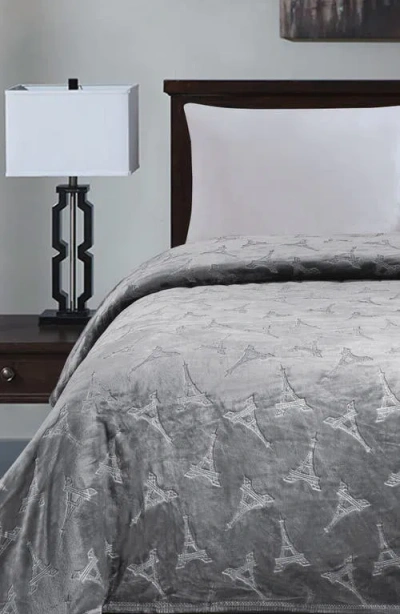Luxury Home Contemporary Embossed Eiffel Tower Throw Blanket
