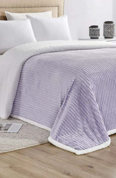 Luxury Home Plush Reversible Plain Weave Corduroy Faux Shearling Throw Blanket