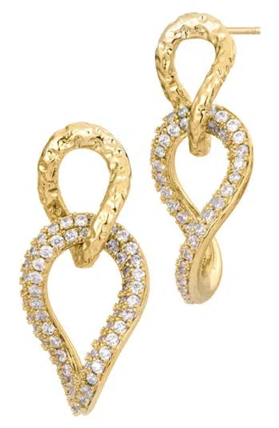 Savvy Cie Jewels Cubic Zirconia Chain Drop Earrings