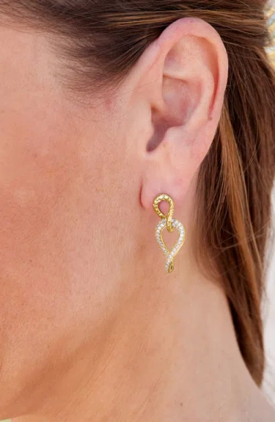 Savvy Cie Jewels Cubic Zirconia Chain Drop Earrings