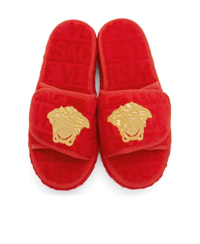 Versace Logo-print Open-toe Slides