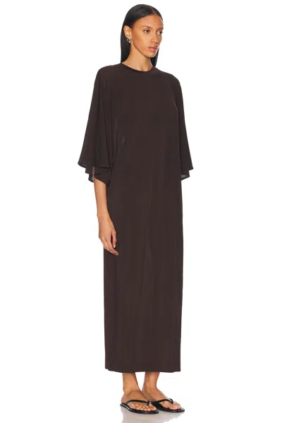House Of Dagmar Jersey Kimono Dress In Chocolate Brown