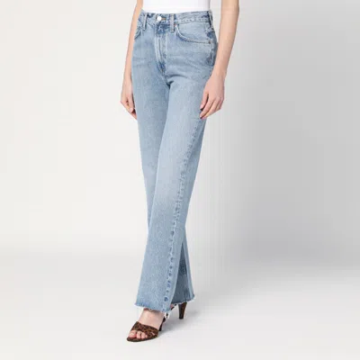 Agolde Faded Light Blue Jeans In Regenerated Denim