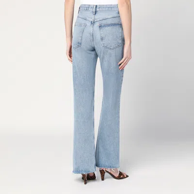 Agolde Faded Light Blue Jeans In Regenerated Denim