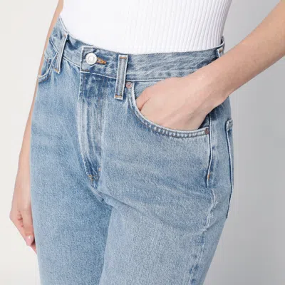 Agolde Faded Light Blue Jeans In Regenerated Denim