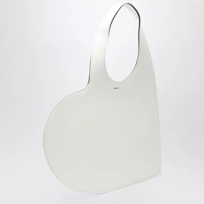 COPERNI COPERNI WHITE LEATHER HEART TOTE BAG 