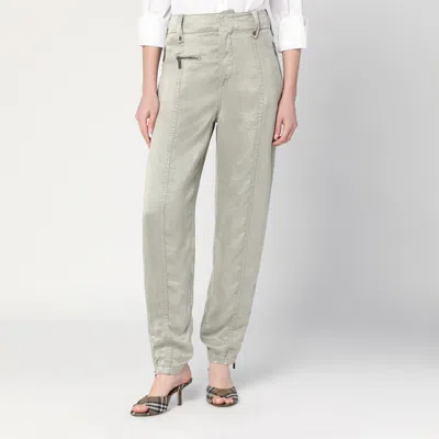 Burberry Trousers With B Shield Emblem In Lyocell