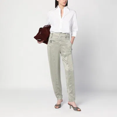 Burberry Trousers With B Shield Emblem In Lyocell