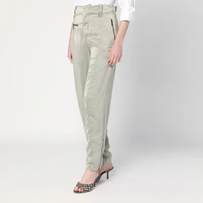 Burberry Trousers With B Shield Emblem In Lyocell