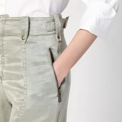 Burberry Trousers With B Shield Emblem In Lyocell