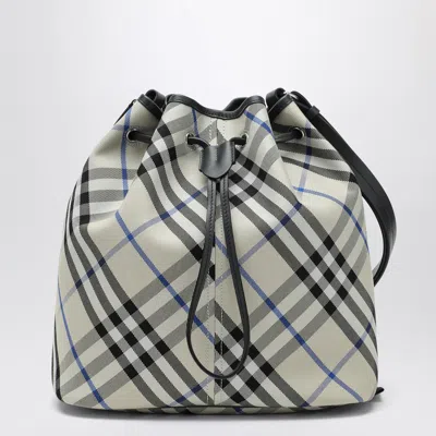 Burberry Women's Medium Bucket Bag With Lichen-colour Check Pattern