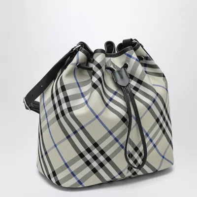 Burberry Women's Medium Bucket Bag With Lichen-colour Check Pattern