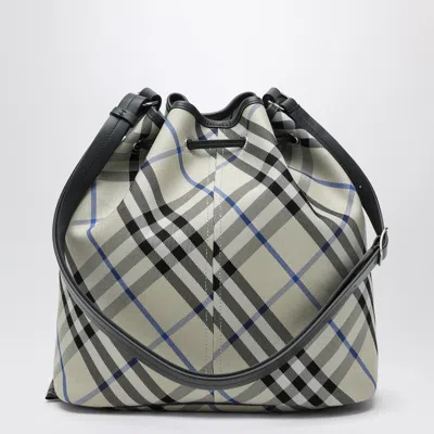 Burberry Women's Medium Bucket Bag With Lichen-colour Check Pattern