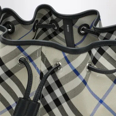 Burberry Women's Medium Bucket Bag With Lichen-colour Check Pattern
