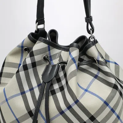 Burberry Women's Medium Bucket Bag With Lichen-colour Check Pattern