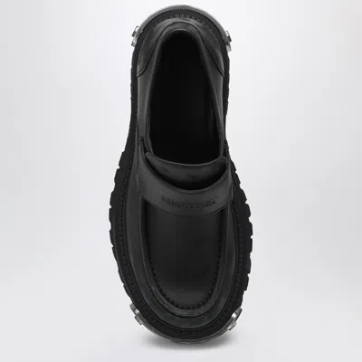 Balenciaga Black Leather Tractor Loafers Men