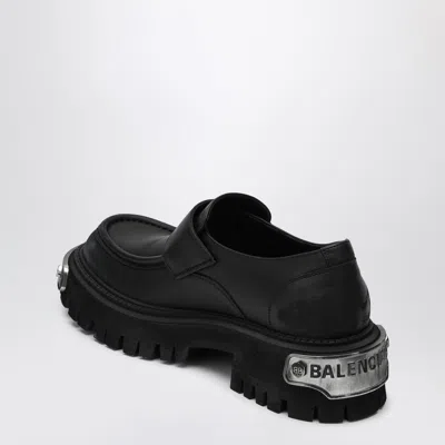 Shop Balenciaga Black Leather Tractor Loafers