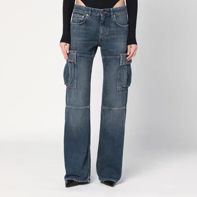 Balenciaga Blue Cargo Regular Jeans With A Faded Effect