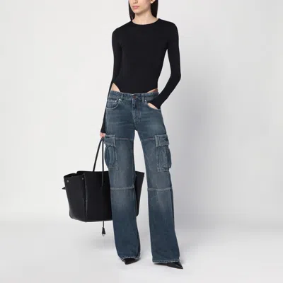 Balenciaga Blue Cargo Regular Jeans With A Faded Effect