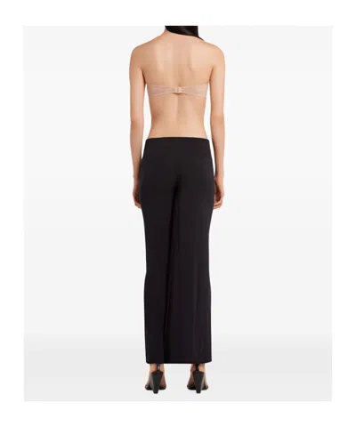 Courrèges Tailored Black Trousers With Unique Fringe Detail In Black