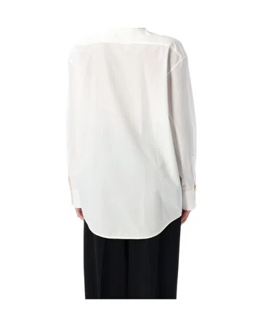 Saint Laurent White Classic Cotton Shirt In Animal Print