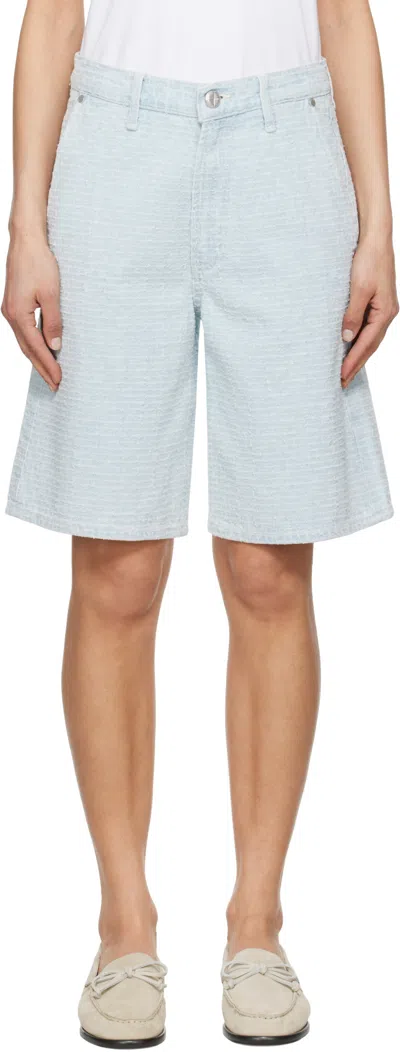 Rag & Bone Blue Tailored Mckenna Textured Denim Shorts