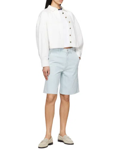 Rag & Bone Blue Tailored Mckenna Textured Denim Shorts