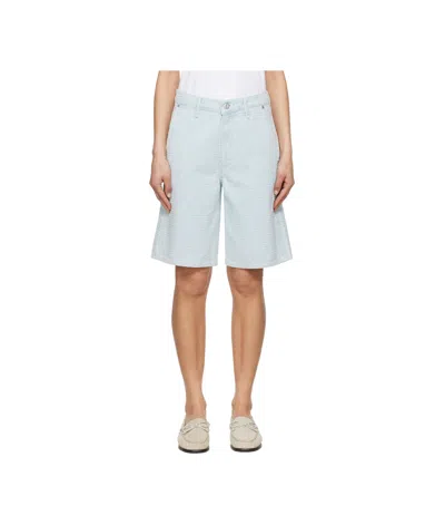 Rag & Bone Blue Tailored Mckenna Textured Denim Shorts