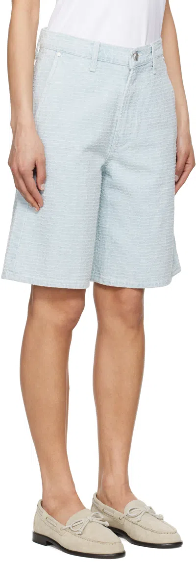 Rag & Bone Blue Tailored Mckenna Textured Denim Shorts