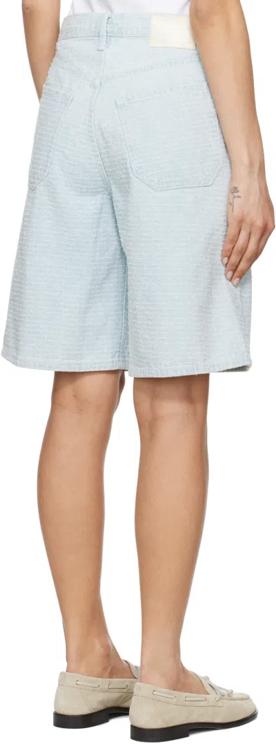 Rag & Bone Blue Tailored Mckenna Textured Denim Shorts