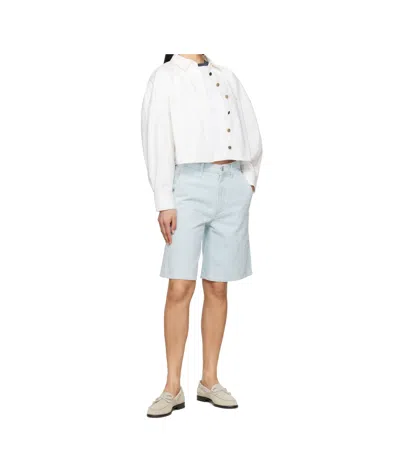 Rag & Bone Blue Tailored Mckenna Textured Denim Shorts