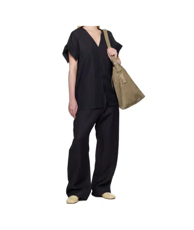 Studio Nicholson Short Sleeve V Neck Top