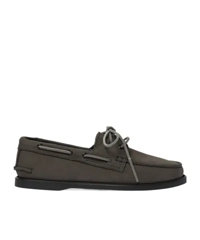 Scarosso Round Toe Business Casual Shoes In Gray
